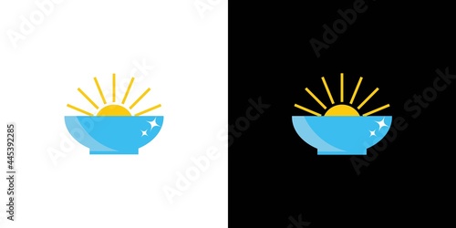 Unique and colorful breakfast bowl logo design