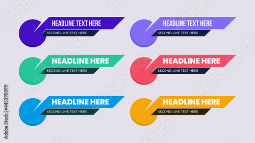 Lower third best design with trendy shape and color. Twitch overlay title, headline, news, reporter, live streaming text background. vector illustration.