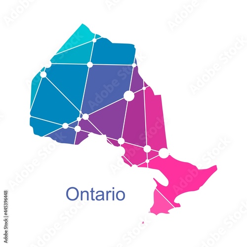 Map of Ontario. Concept of travel and geography of Canada.