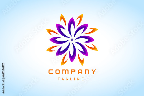 purple orange abstract gradient logo corporate