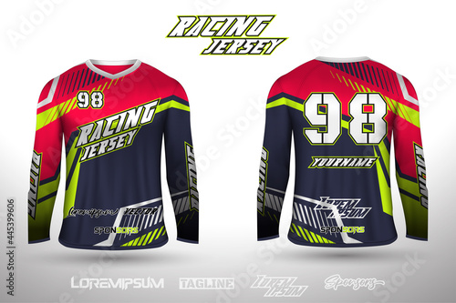Sports design jersey for football racing cycling gaming jersey premium vector