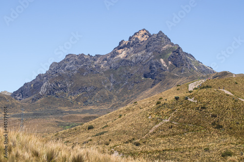 Rucu Pichincha on a summer morning in the city of Quito.