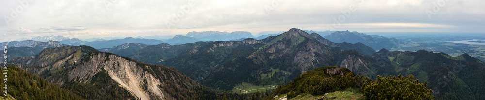 Panorama view from Hochfelln mountain in Bavaria, Germany