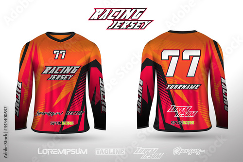 Sports design jersey for football racing cycling gaming jersey premium vector