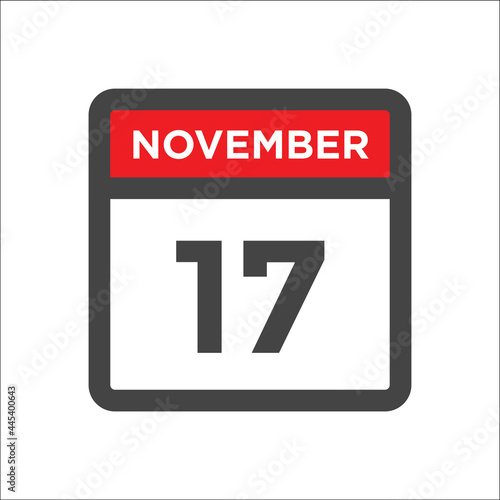 November 17 calendar icon with day and month