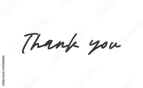 Thank You handwritten inscription. Hand drawn lettering. Thanks calligraphy quote. Vector illustration.