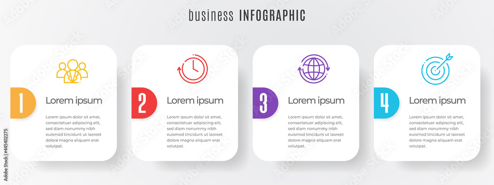 Modern timeline infographic template 4 steps