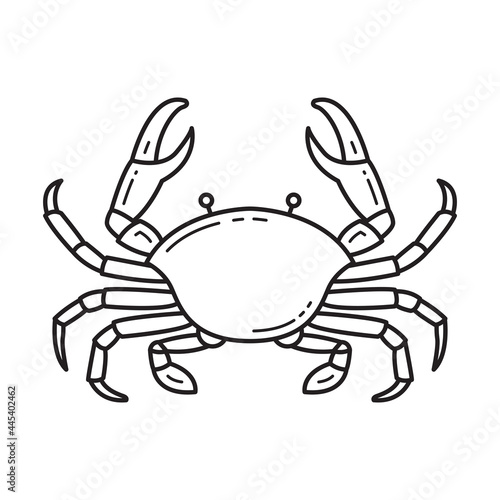 Crab black line icon design.