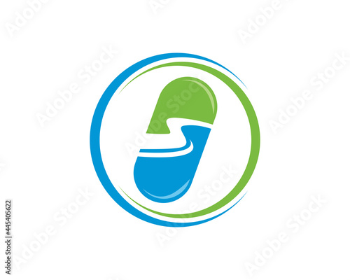 capsule pill river logo template