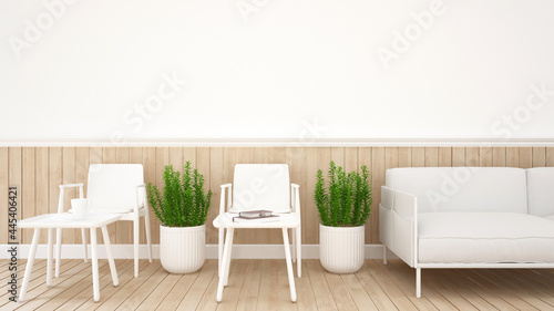 Waiting area design for spa bussiness or lobby hotel. Living area for office design or coffee shop design - 3D Illustration