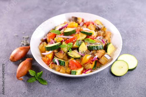 fried vegetables with spices and herbs