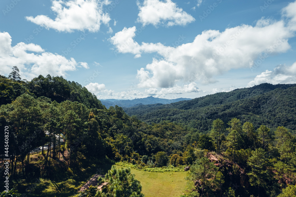 Obraz premium mountains and trees during daytime