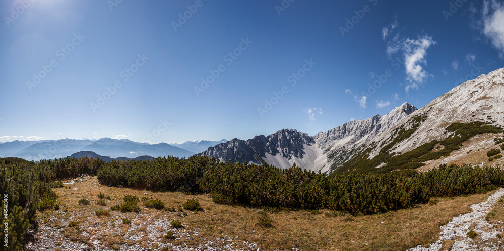 Fototapeta premium Panorama view from Bettelwurf hut in Tyrol, Austria