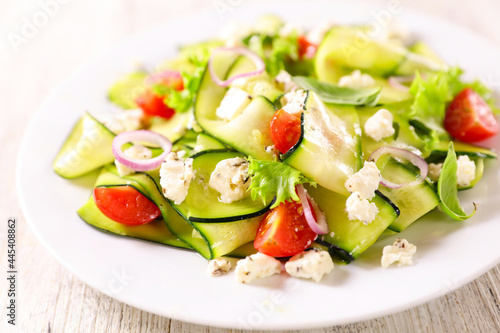 zucchini slices salad in plate