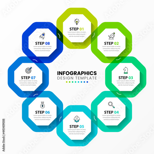 Infographic design template. Creative concept with 8 steps