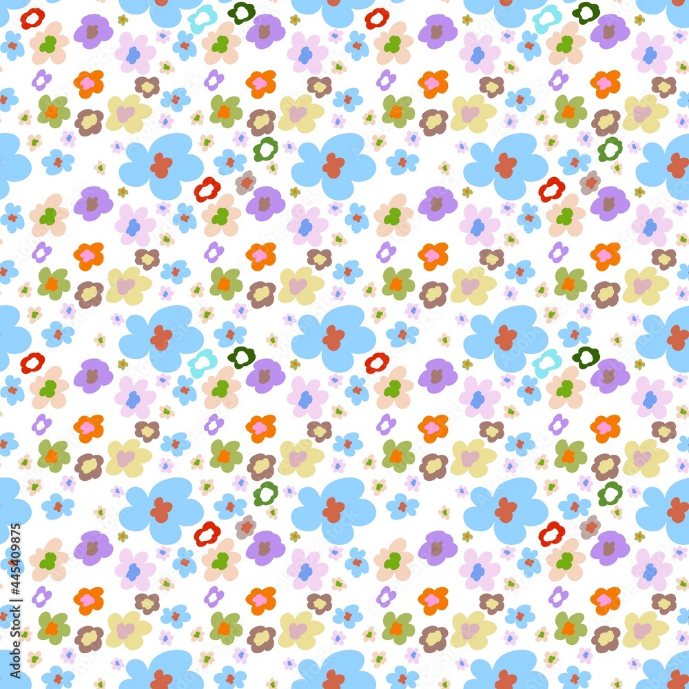 Seamless multicolor flowers template background. Seamless multicolor flowers template background.