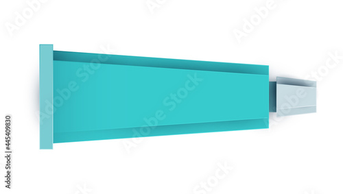 Toothpaste silhouette in modern creative style. Minimalistic design concept. Healthcare medical composition art element. Paper cut layer vector illustration.