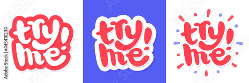 Try me. Vector lettering banners set.