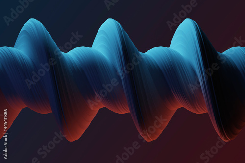 Three dimensional render of blue colored twisted shape