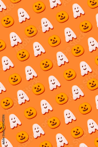 Pattern of Halloween themed cookies photo