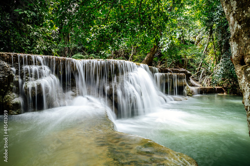 Khuean Srinagarindra National Park  Huay Mae Khamin Waterfalls  in Kanchanaburi  Thailand