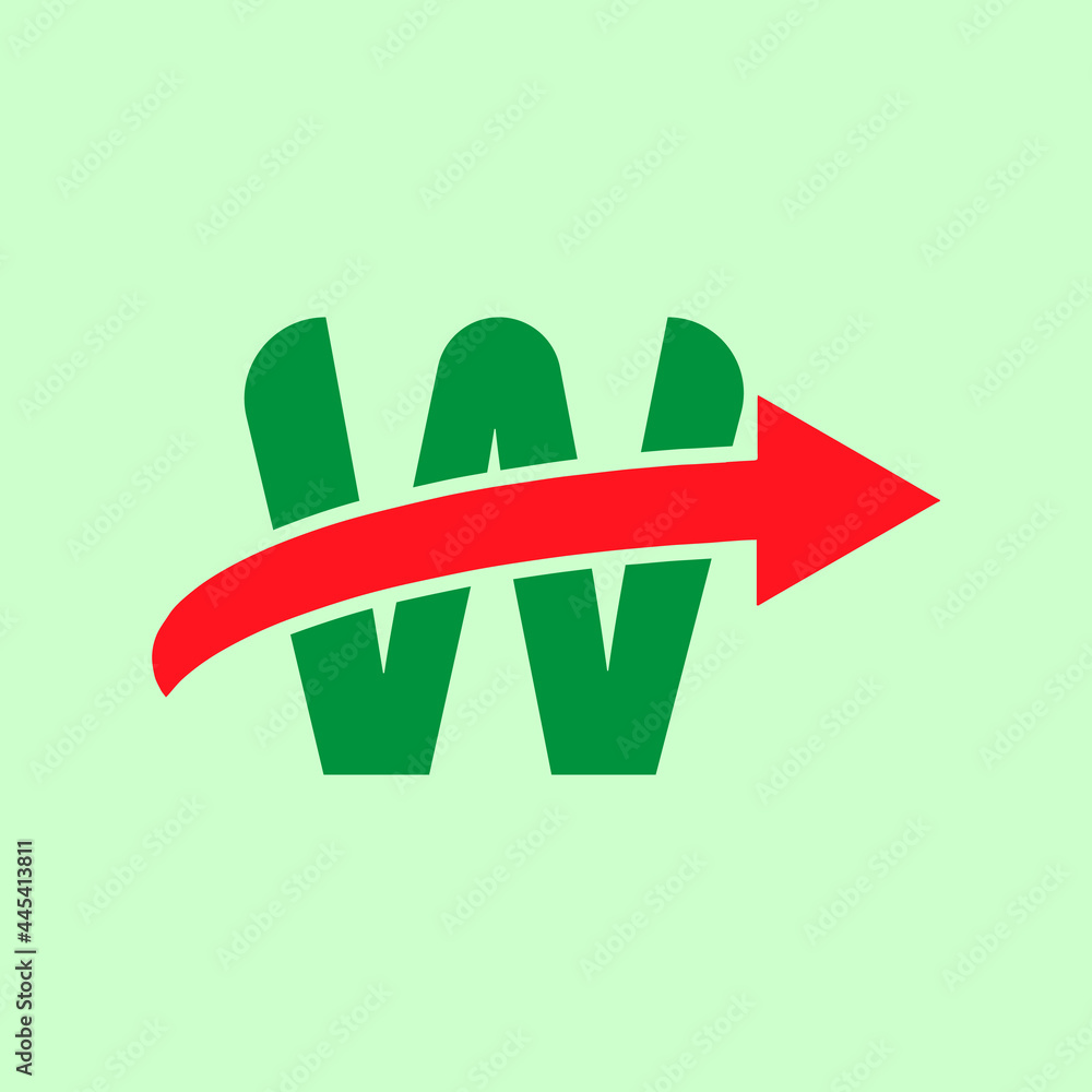 W letter arrow vector logo design Stock Vector | Adobe Stock