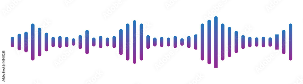 Sound Wave Gradient Symbol of Equaliser. vector on white flat background. Sound Wave Gradient Symbol of Equaliser. vector on white flat background.