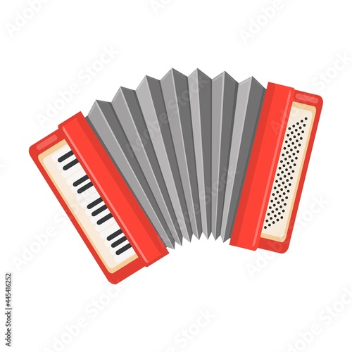 Bayan. Accordion. Chromatic accordion. Musical instrument. Vector. A close-up.