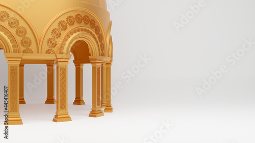 gold mosque dome decoration background