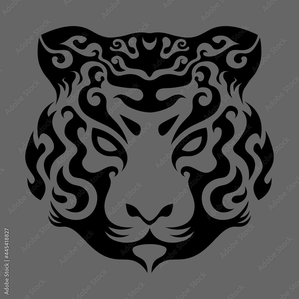 abstract swirly tiger face in asian style abstract swirly tiger face in asian style
