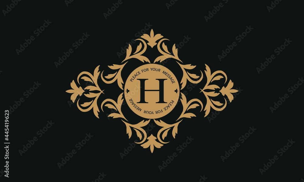 Elegant floral logo design template for one or two letters such as letter H. Calligraphic exquisite ornament. Business sign, monogram identity for restaurant, boutique, hotel, heraldic, jewelry. Elegant floral logo design template for one or two letters such as letter H. Calligraphic exquisite ornament. Business sign, monogram identity for restaurant, boutique, hotel, heraldic, jewelry.