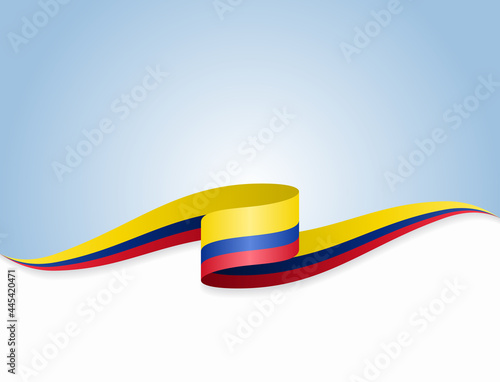 Colombian flag wavy abstract background. Vector illustration.