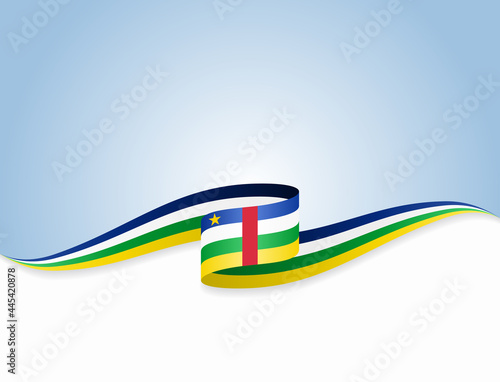 Central African Republic flag wavy abstract background. Vector illustration.