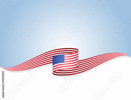 American flag wavy abstract background. Vector illustration.