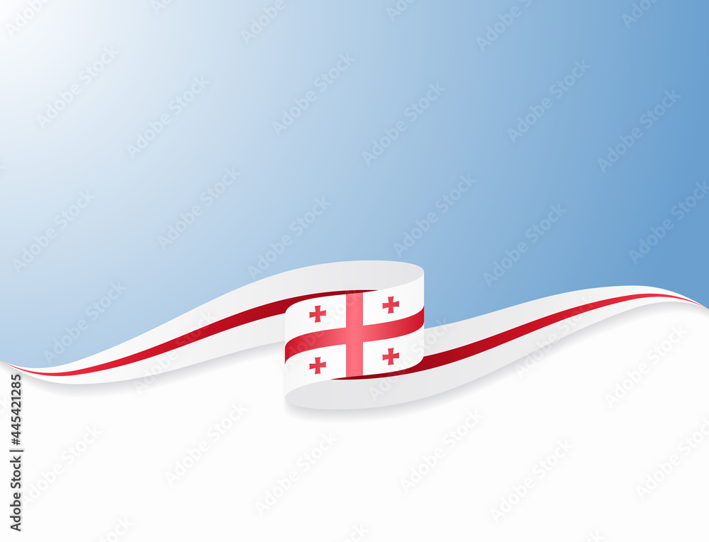 Obraz premium Georgian flag wavy abstract background. Vector illustration.