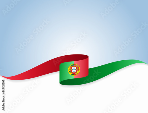 Portuguese flag wavy abstract background. Vector illustration.