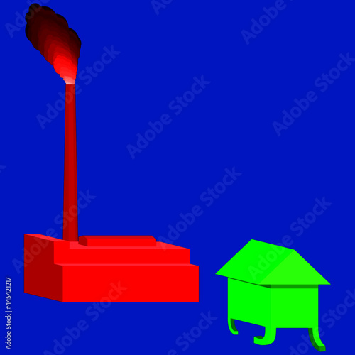 safety house in blue screen