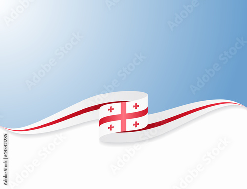 Georgian flag wavy abstract background. Vector illustration.