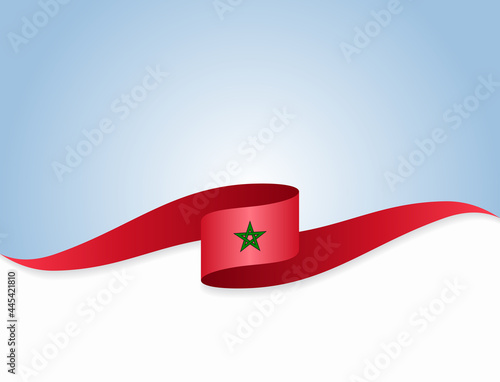 Valokuva Moroccan flag wavy abstract background. Vector illustration.