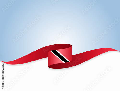 Trinidad and Tobago flag wavy abstract background. Vector illustration. photo