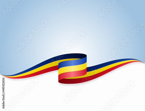 Romanian flag wavy abstract background. Vector illustration. photo