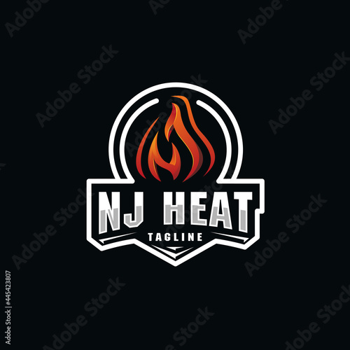 fiery NJ lettering logo