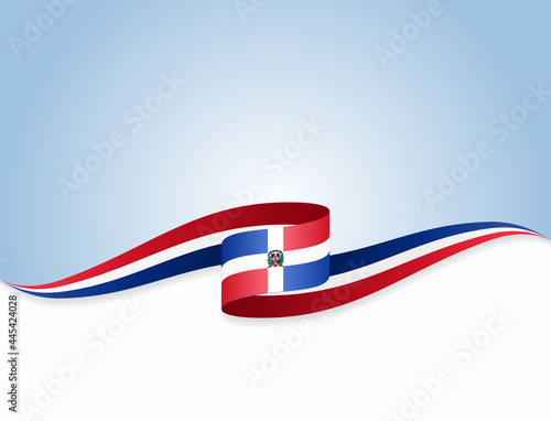 Dominican Republic flag wavy abstract background. Vector illustration. photo