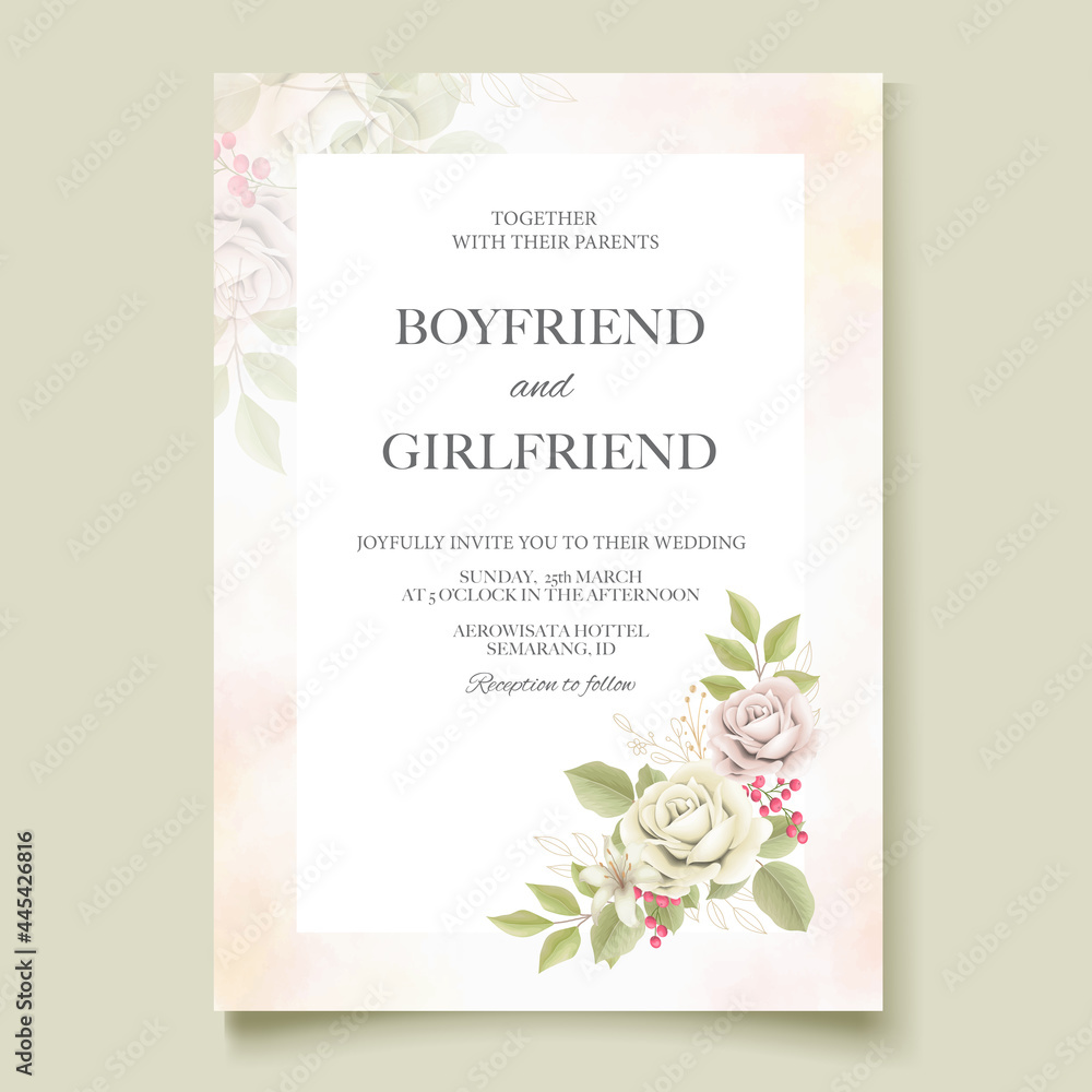 Elegant wedding invitation floral design Elegant wedding invitation floral design