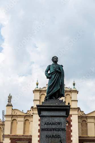 Adam Mickiewicz Monument in Krakow, Poland