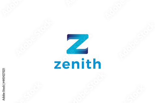 Letter z 3d blue color creative company logo