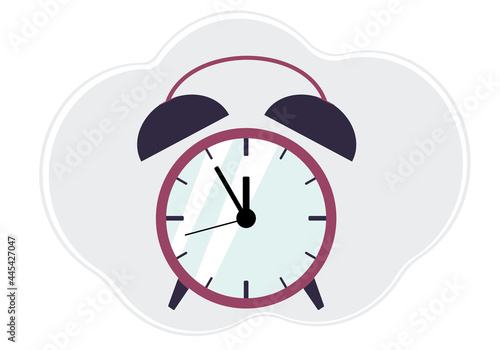 Illustration of color alarm clock with arrows