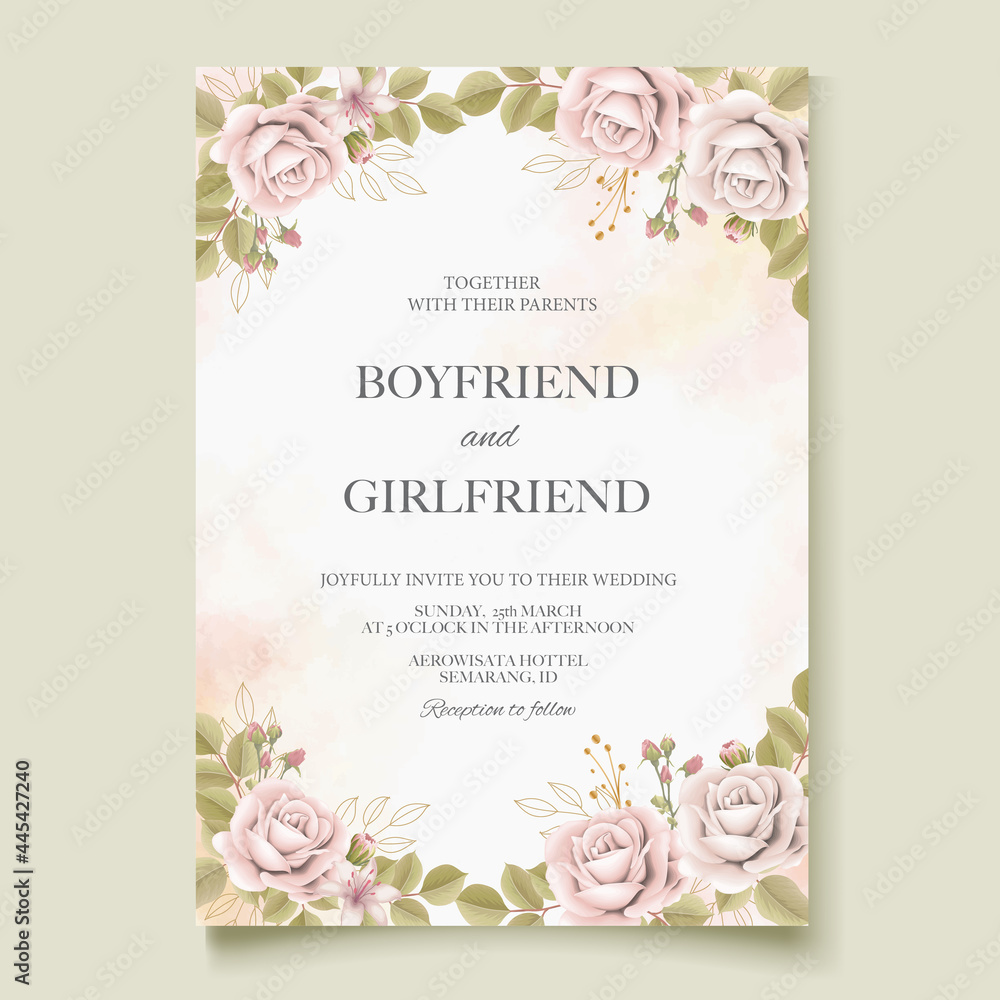 Elegant wedding invitation floral design Elegant wedding invitation floral design