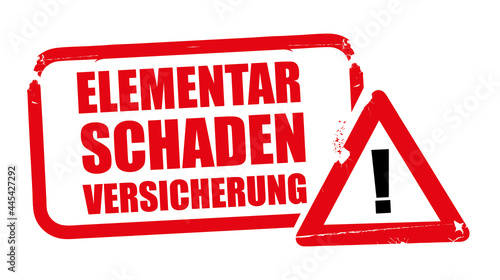 Stempel Elementarschadenversicherung, Vektor Illustration - Versicherung