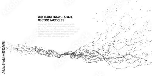 Abstract 3D image with particle flow movement